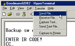 Chose transfer - send file